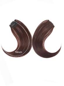 10inch Synthetic Fiber French Style Bangs With Middle Part - Dark Brown - View 4