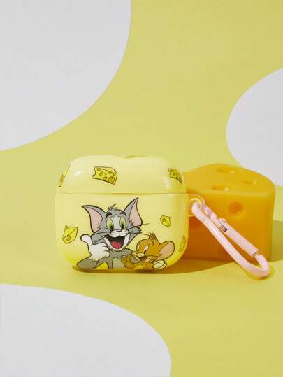 TOM & JERRY X SHEIN Cartoon Cat Pattern Case Compatible With AirPods