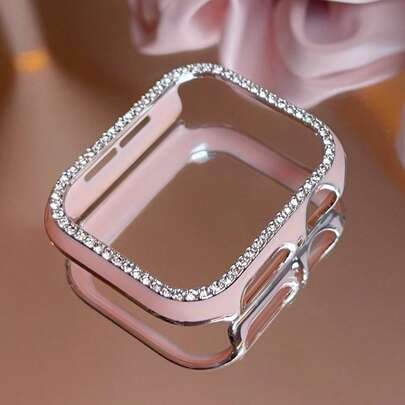 Vỏ nhựa một nửa Tương thích với Apple Watch Series 8 7 6 SE 5 4 3 2 PC bóng Khung hình khối Zirconia khắc laser Vỏ ốp lưng tương thích với Apple Watch Quà tặng cho sinh nhật/Lễ tình nhân/Lễ phục sinh/Con trai/Bạn gái