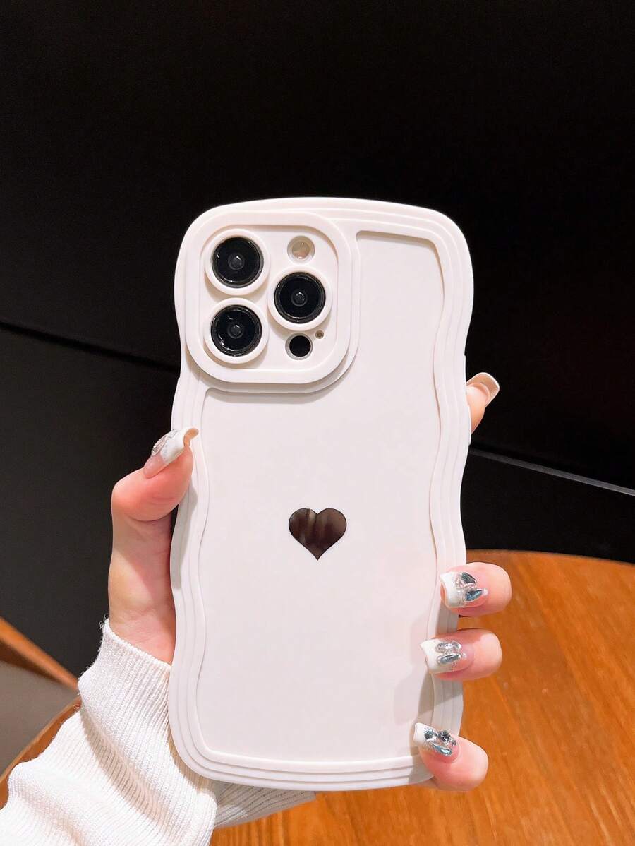 Coque De Téléphone Portable Avec Motif Cœur - Blanc - Voir 1