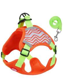 1 pieza con patrón de cheurón Arnés para mascotas con Correa para gatos & perros