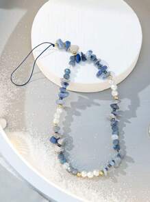 1 件蓝色宝石挂绳礼物，适合母亲、家人、朋友、生日、节日手机挂饰、手机链 - 藍色 - 查看 3