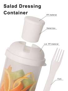 1 件入的沙拉餐搖杯，新鮮沙拉杯，可搭配叉子和蓋子 - 白色 - 查看 4