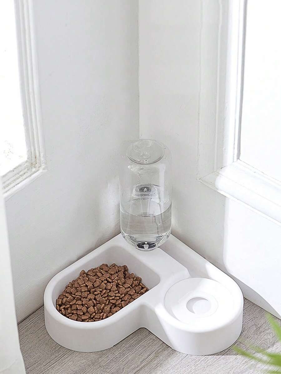 1 Bát Thú Cưng Có Bình Tập Uống Cho Chó Mèo - trắng - Xem 1
