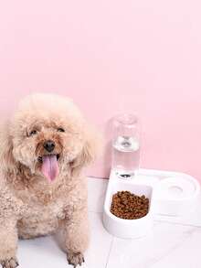 1 Bát Thú Cưng Có Bình Tập Uống Cho Chó Mèo - trắng - Xem 4