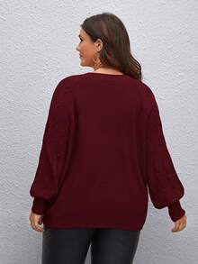 SHEIN LUNE Plus Raglan Sleeve Sweater
