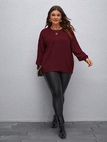 SHEIN LUNE Plus Raglan Sleeve Sweater