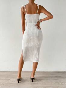 Calvaya Solid Split Thigh Cami Dress