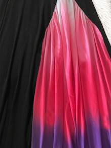 SHEIN Unity Ombre Print Belted Dress - Multicolor - View 5