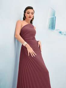 Modelyn Robe Asymétrique À Ruché Plissé