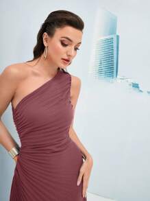 Modelyn Robe Asymétrique À Ruché Plissé