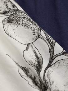 DAZY Letter Graphic Drop Shoulder Oversized Lounge Set - Navy Blue - View 6