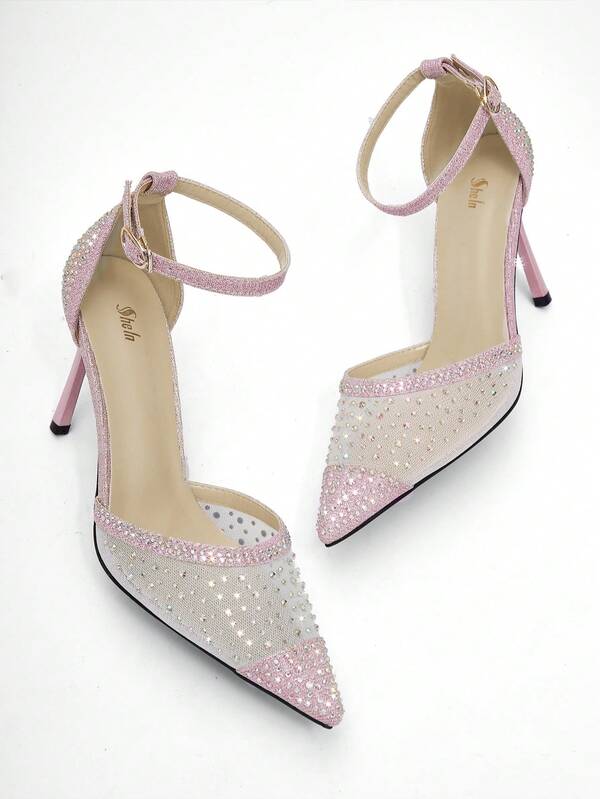 Escarpins Femme Anne Michelle – Paillettes, Bout Pointu, Strass, Talons (neufs En Boîte)