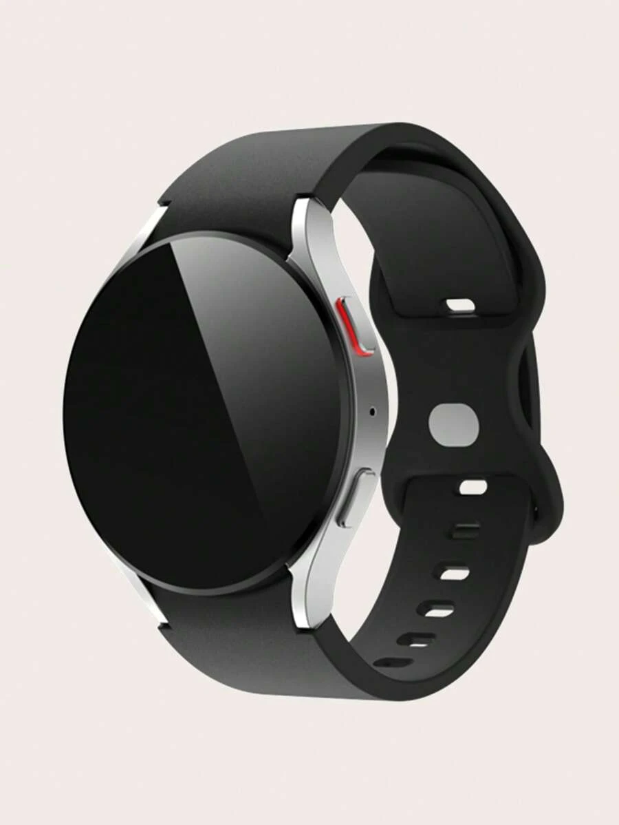 1入組午夜藍色蝴蝶扣矽膠錶帶相容於三星 Galaxy Watch6/5/4/40 毫米/44 毫米/galaxy4 經典 42 毫米/46 毫米/galaxy6 經典 43 毫米/47 毫米 - 藍色 - 查看 1