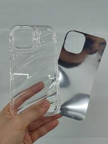 Water Ripple Embossed Phone Case With Laser Paper - Silver - View 3