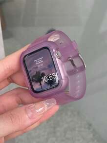 1入組透明矽膠錶帶適用於Apple Watch - 淡紫色 - 查看 1