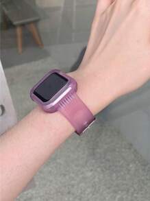 1入組透明矽膠錶帶適用於Apple Watch - 淡紫色 - 查看 2