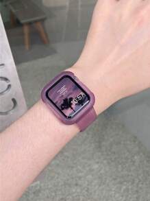 1入組透明矽膠錶帶適用於Apple Watch - 淡紫色 - 查看 3