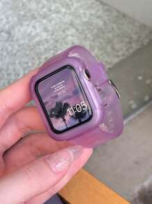 1入組透明矽膠錶帶適用於Apple Watch - 淡紫色 - 查看 5