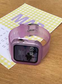 1入組透明矽膠錶帶適用於Apple Watch - 淡紫色 - 查看 6