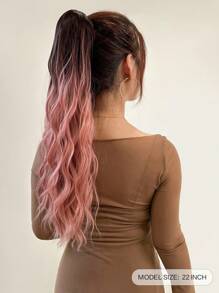 Claw Clip Long Curly Ponytail Synthetic Hair Extension - Multicolor - View 3