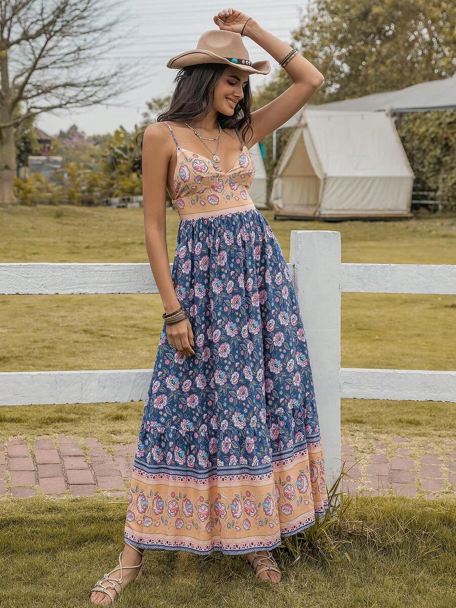 Đầm Viên lá sen Hoa Boho - Nhiều màu - Xem 1