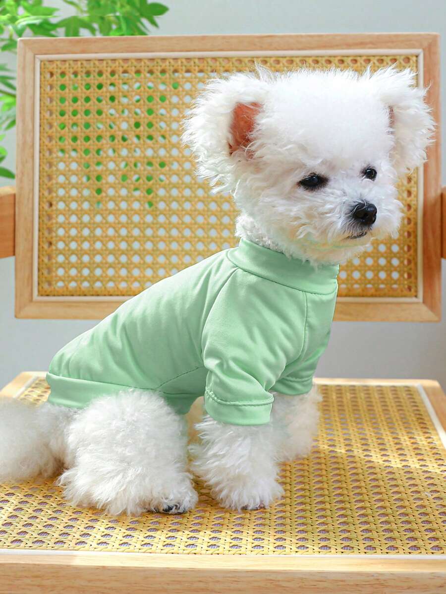 1入組素色寵物綠色滌綸柔軟的寵物衣服適用於寵物 - 綠色 - 查看 1
