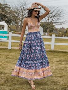 Đầm Viên lá sen Hoa Boho - Nhiều màu - Xem 5