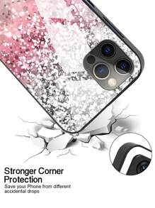 GLANDOTU Glitter Gradient Colour Glass Back TPU Silicone Hard Shockproof Phone Case Compatible With Samsung Galaxy  Phone And Other Models