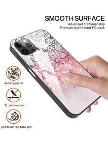 GLANDOTU Glitter Gradient Colour Glass Back TPU Silicone Hard Shockproof Phone Case Compatible With Samsung Galaxy  Phone And Other Models
