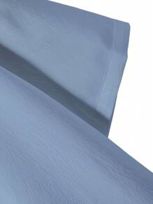 Manfinity Homme Hombres Camisa unicolor & Shorts de cintura con cordón sin camiseta - Azul - Ver 7