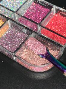 闪亮反光指甲亮粉，1 盒指甲颜料派对夜总会用于指甲装饰美甲用品 DIY 指甲饰品指甲宝石 - 彩色 - 查看 6