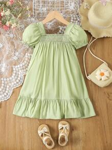 Young Girls' Summer Princess Style Fairy Dress With Mid-calf Length For Children - Mint Green - View 2