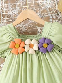 Young Girls' Summer Princess Style Fairy Dress With Mid-calf Length For Children - Mint Green - View 5