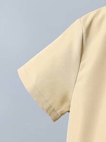 小男童標語圖案襯衫和褲子和背心上衣