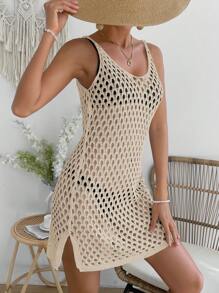 SHEIN Swim Rochie de acoperire cu tiv despicat fără bikini