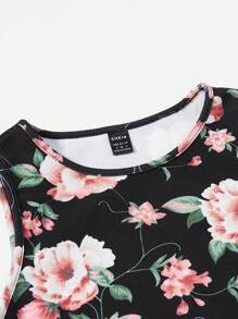 SHEIN Unity Floral Print Tank Top & Leggings - Multicolor - View 5