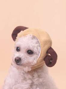1pc Cartoon Sheep Design Pet Headwear - Brown - View 1