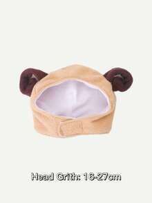 1pc Cartoon Sheep Design Pet Headwear - Brown - View 3