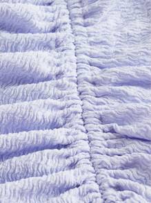 SHEIN MOD Solid Drawstring Split Thigh Dress - Lilac Purple - View 4