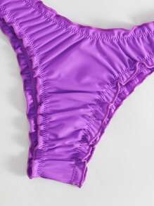 SHEIN Swim Summer Beach Frill Trim Bandeau Bikini Set