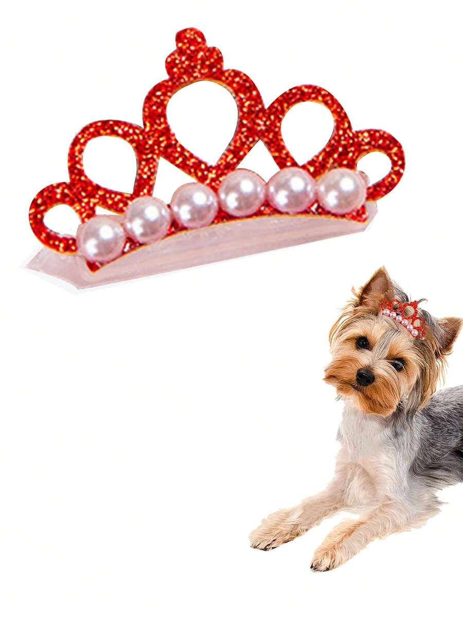 1pc Crown Design Pet Hair Tie - Multicolor - View 1