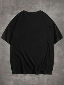 ROMWE MEN Grunge Punk Hombres Camiseta con estampado de cráneo - Blanco - Ver 2