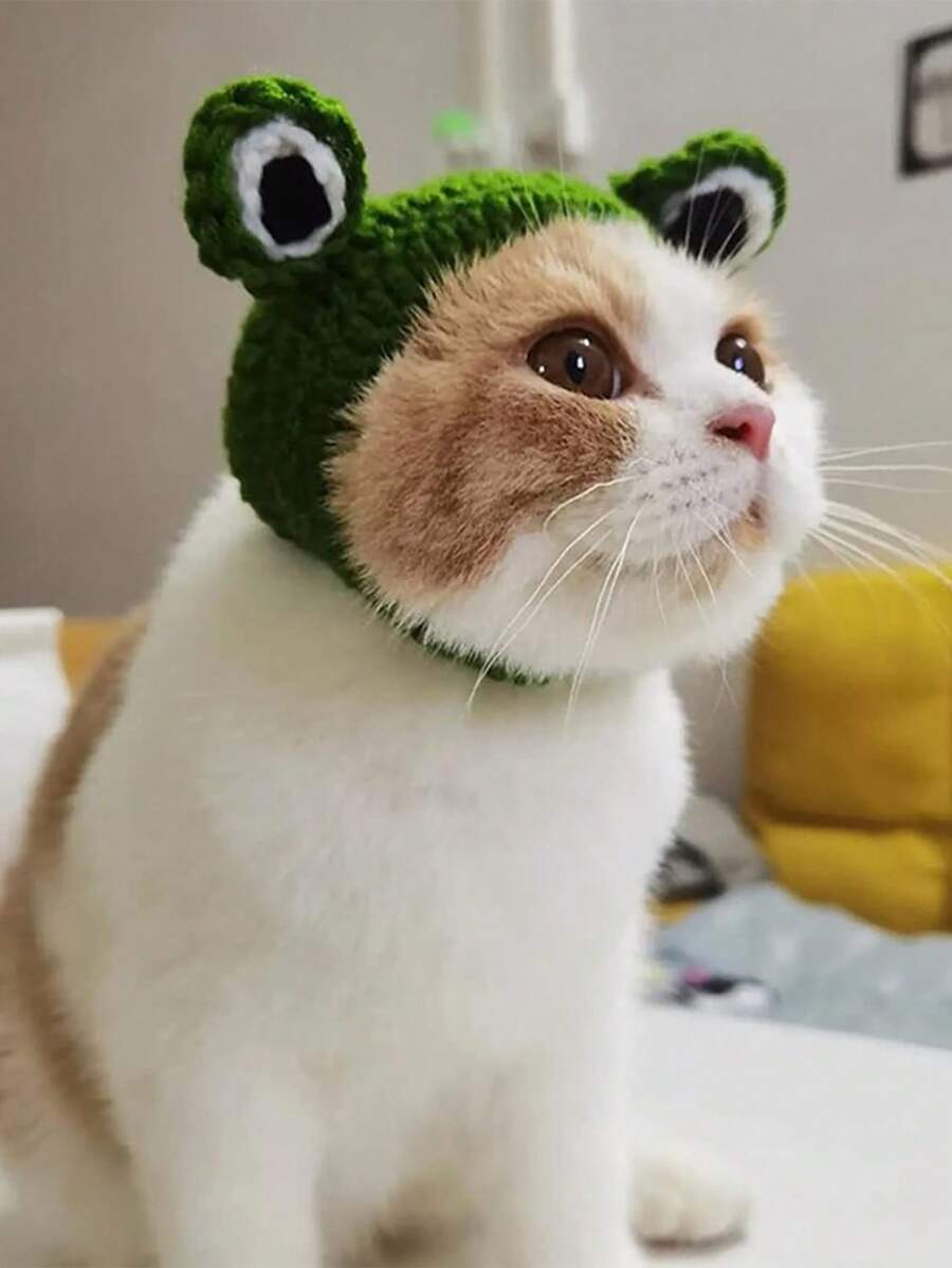 Frog Design Pet Headwear - Green - View 1