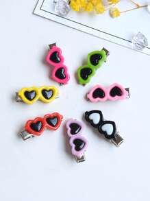 10pcs Heart Design Pet Hair Clip - Multicolor - View 1