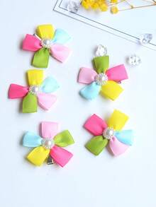 2pcs Floral Design Pet Hair Clip - Multicolor - View 7