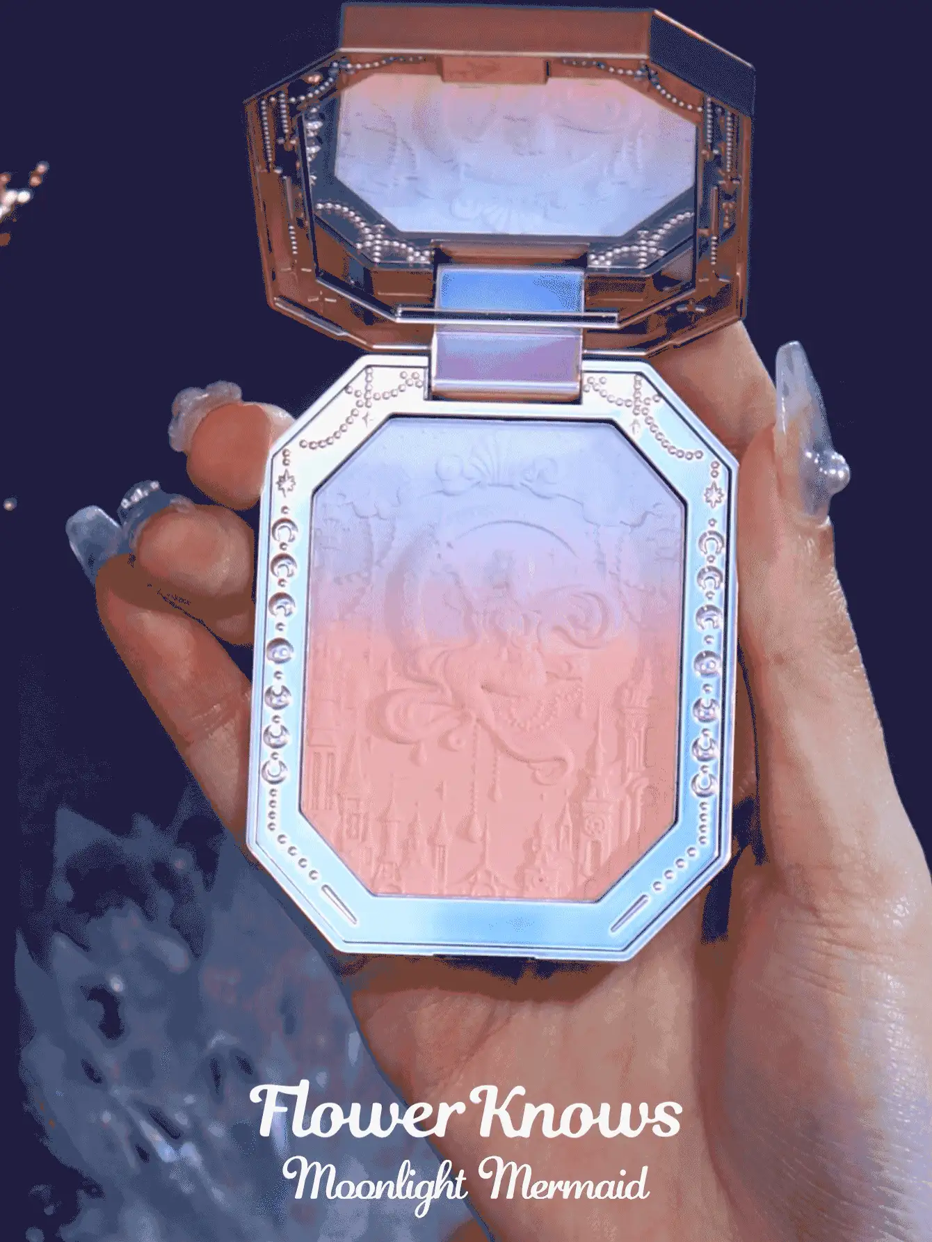 Flower Knows Moonlight Nàng Tiên Cá Trang Sức Má Hồng 02 Moonlight Dawn Blush Powder Trang Điểm Mặt Má Má Hồng Đường Viền - 02 Moonlight Dawn - Xem 2