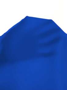 SHEIN LUNE 雙色蝙蝠袖口袋貼布襯衫 - 藍白色 - 查看 7