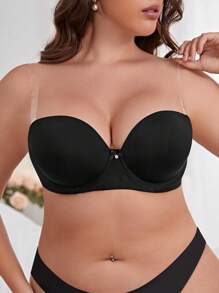 Plus Rhinestone Detail Underwire Bra