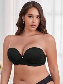 Plus Rhinestone Detail Underwire Bra